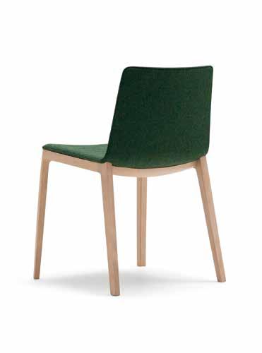 SI 1314 Thermo-polymer chair with a 4-legged solid beech wood base.