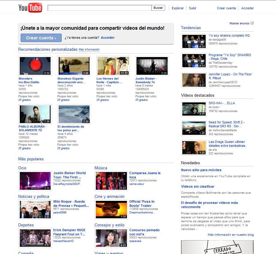Youtube Es una de las plataformas más famosas para subir videos a La Red.