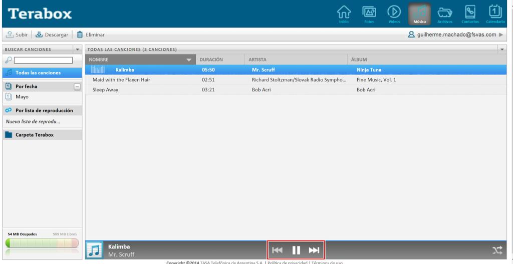Para los usuarios que tengan muchas músicas almacenadas, Terabox cuenta con una herramienta de búsqueda para facilitar la ubicación de una música por el nombre.
