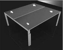 ENCIMERAS DE MESA DESLIZANTE Este sistema es válido para mesas individuales, alas y mesas