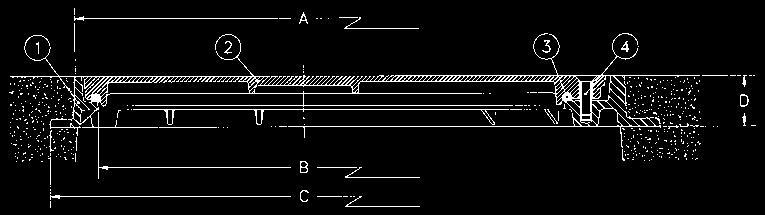 De estanqueidad en E.P.M. tipo cordón de Ø8 sujeta a la tapa. De acero inoxidable para llave Allen, en métrica 10. Tamaño Ref.