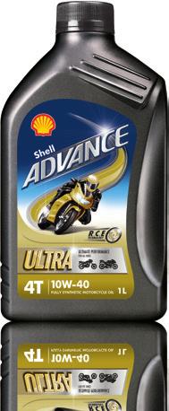  Shell Advance Aceite de motor de motocicleta basado sintético  4T AX7 10W-40, paquete de 1 litro : Automotriz