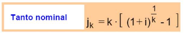 EFA_1516 43 TASA NOMINAL Y EFECTIVA EN INTERÉS COMPUESTO J K Si K J K Si k > 1 i>j k J 1/2 J 1 = i