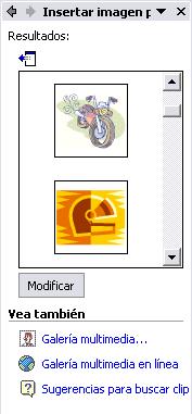 Por ejemplo al escribir "motocicleta" aparecen la imágenes que tengan relación con ese concepto, como puedes ver en la imagen de más a la derecha.