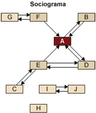 CC-BY-NC-ND P09/80542/00397 21 Procesos de grupos Lamatrizsociométrica También es posible representar el conjunto de relaciones expresadas en el test sociométrico mediante el diseño de lo que se