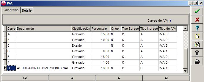 Al aceptar (palomita verde): 2.2.2 Es de observarse que a partir del 01 de enero de 2012 los Tipos de I.V.A. se clasificarán únicamente con las opciones: IVA 1.