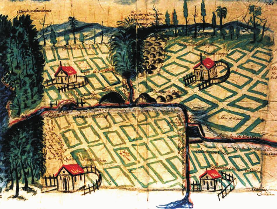hacienda proporcionaba de cal a las haciendas y trapiches de la zona y al mercado limeño. Mapa del valle de Carabayllo. Siglo XVIII (AGN.