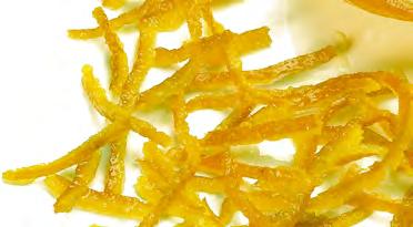 DEXTROSADO REF: 10-990 - 750 g Virutas de piel de limón confitada de 72ºBrix, de color naranja, textura firme y sabor dulce, característico