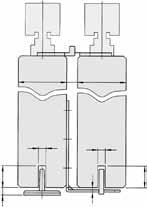 Sistema de arrastre puertas correderas paralelas de Koblenz Aluminio Natural 45 (40-50) 45 (40-50) 10 40 Kg. 25,75 80 Kg. 26,75 Mín. 4 Max. 9 25 40 Kg.