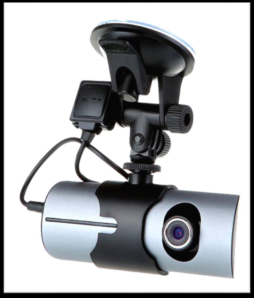 1 CAJA NEGRA R300 DUAL CAM Funciones principales: 1. Incluye dos cámaras que puede utilizar para tomar imágenes de la parte delantera y trasera al mismo tiempo. 2.