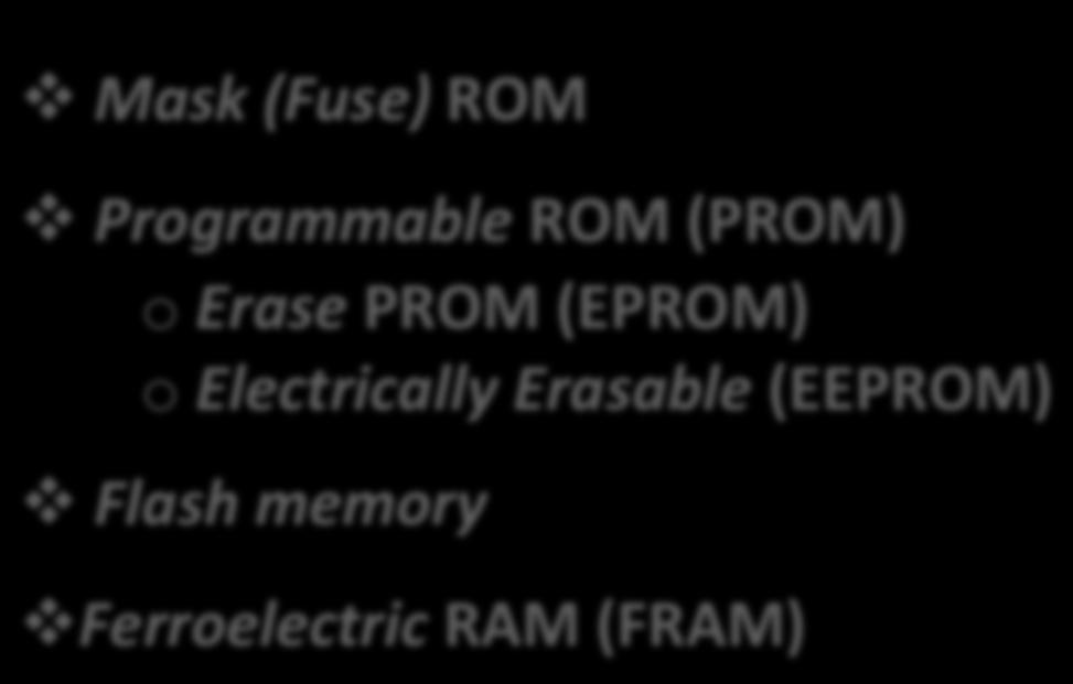 PROM (EPROM) o Electrically