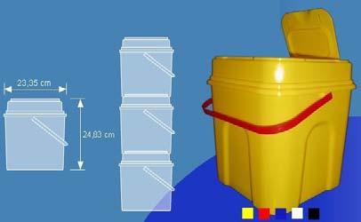 El material Punzo-Cortante utilizado, será desechado en los contenedores específicamente destinados al efecto (5 litros), respetando las condiciones básicas de seguridad y llenado, no sobrepasando el