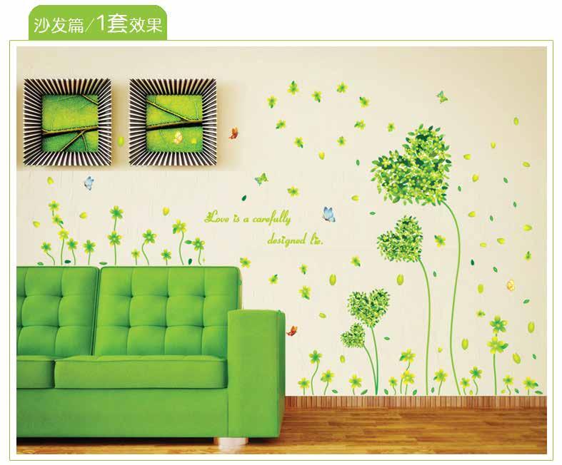 Adhesivo Decorativo Corazones verdes