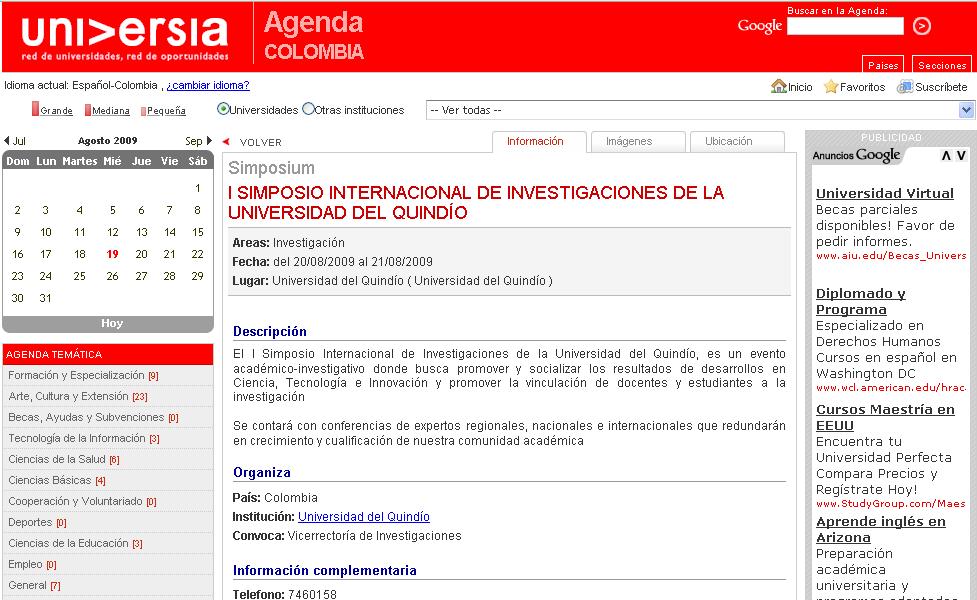 PORTAL AGENDA (http://agenda.universia.net.