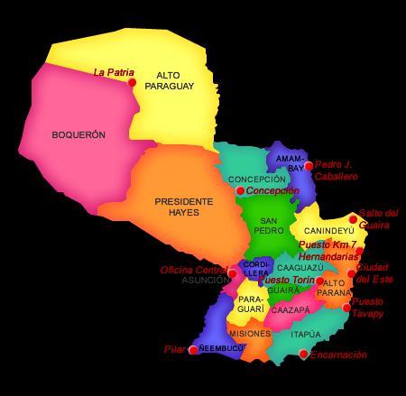 GUÍA PAÍS Paraguay 2017 I. ANTECEDENTES BÁSICOS 1. CAPITAL Y D I V I S I Ó N P O L Í T I C O-A D M I N I S T R A T I V A D E L P A Í S Paraguay está dividido en 17 departamentos.