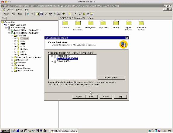 7. En el cuadro de diálogo del login del agente de sincronización del especificar, haga clic el botón de radio de la autenticación de servidor SQL