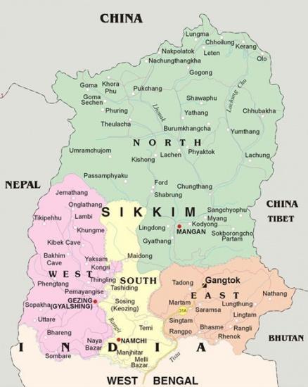 Sikkim es un estado de la India ubicado en la cordillera Himalaya.