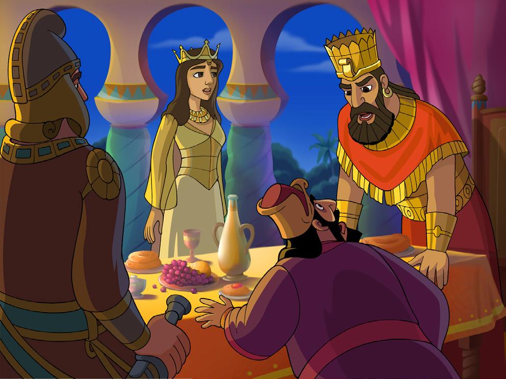 Hay alguien en tu reino que quiere matarme a mí y a mi pueblo. Por qué? preguntó el rey. Porque soy judía dijo la reina Ester.