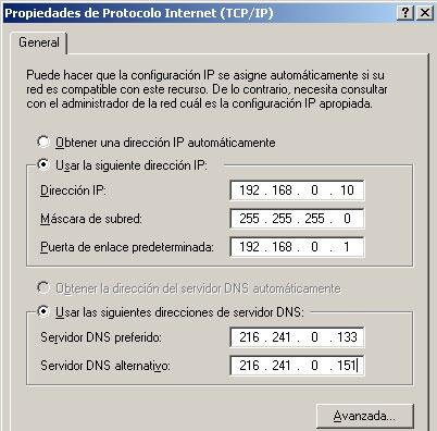 Paso 26 Configure una Dirección IP, Máscara de subred, Puerta de enlace y los Servidores DNS tal como muestra la pantalla.