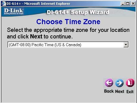 Paso 11 Visualizará la siguiente pantalla Choose Time Zone para definir la zona horaria donde se encuentra ubicado geográficamente, presione Next