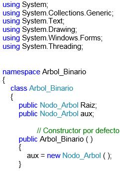 10 Programación IV. Guía No. 7 5. Agregar una clase al proyecto, se sugiere darle el nombre de Arbol Binario.