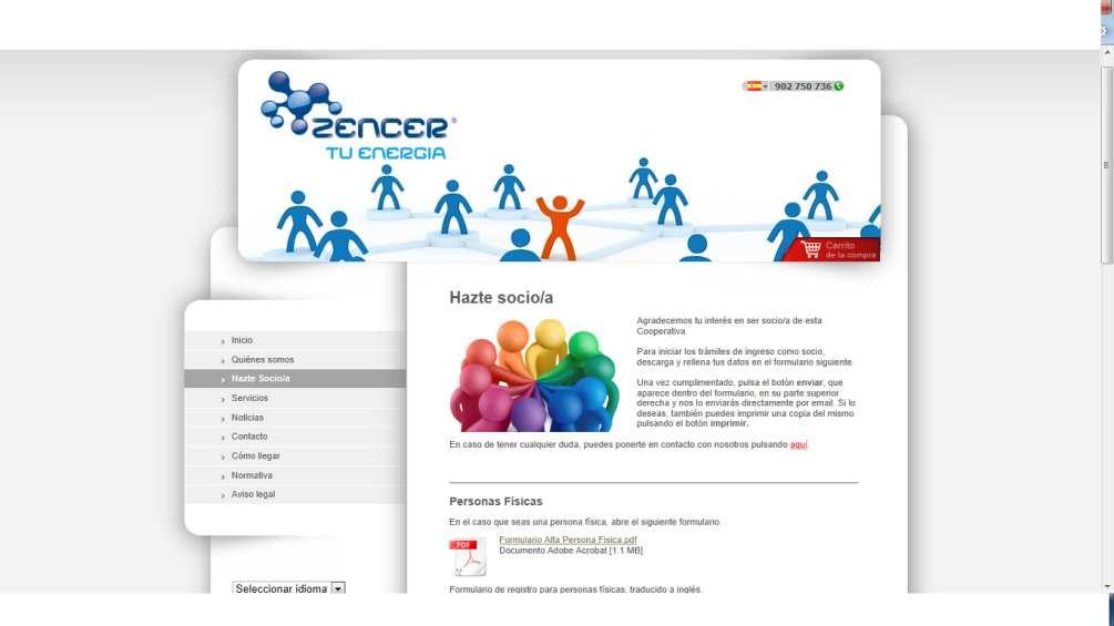 Condiciones para ser socio: Rellenar el formulario Hazte Socio de nuestra página web www.zencer.