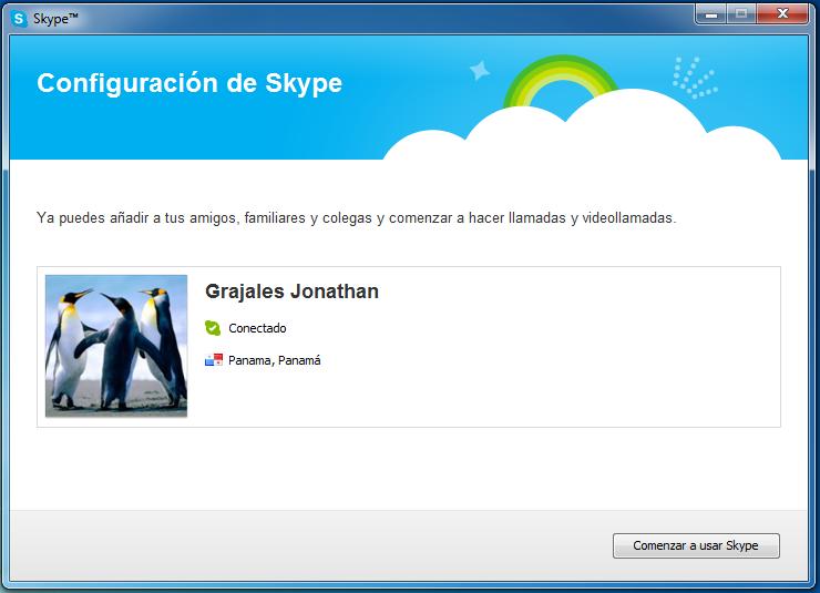 como es primera vez que accede, Skype presentará una serie de pantallas que permitirá revisar los micrófonos, la