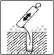 Si la mampostería es de ladrillo hueco o perforado: Meta el tapón centrador e inserte el tamiz perforado apropiado, que quede a nivel con la superficie del material base. 9.