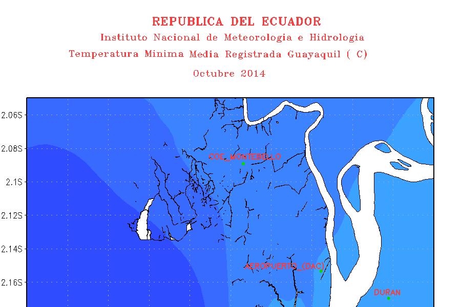 Figura 9. Temperatura Mínima Media Guayaquil.