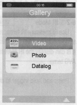 imágenes almacenadas Mostrar el registro de datos y la vista Presione el botón y para seleccionar la imagen, vídeo o