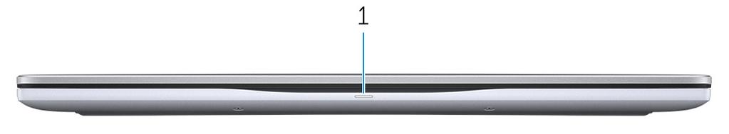 Vistas Parte frontal 1 Indicador luminoso de estado de la batería y de alimentación/indicador luminoso de actividad del disco duro Indica el estado de carga de la batería o la actividad del disco