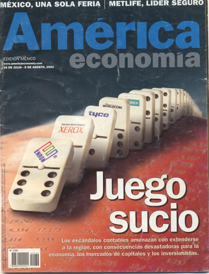 Efectos Interés de directivos Con 14 escándalos corporativos durante 2002 entre ellos los casos de Enron y Worldcom se inició la crisis financiera contemporánea junto con la mayor crisis de confianza