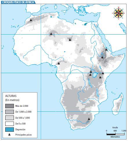 estrecho que separa África de Europa 5. mar que separa África de Arabia 7. desierto del norte de África VERTICALES.