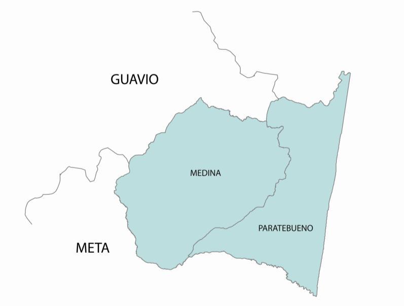 III. DIAGNÓSTICO SOCIO-ECONÓMICO Y COMPETITIVO DE LA PROVINCIA DE MEDINA La Provincia de Medina se encuentra localizada al oriente del departamento de Cundinamarca, limita por el norte con la