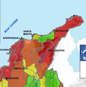 Estos ríos surten a los acueductos de las poblaciones de Riohacha, Fonseca y Barrancas. Son 5 cuencas las que nacen y se distribuyen por la vertiente occidental y ocupan un espacio de 4.