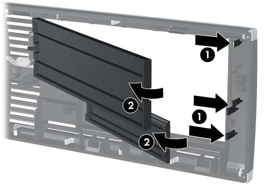 Extracción de las tapas del panel En algunos modelos, existen tapas de panel que cubren los compartimientos de unidades externas de 3,5 y 5,25 pulgadas, que deben extraerse antes de instalar una