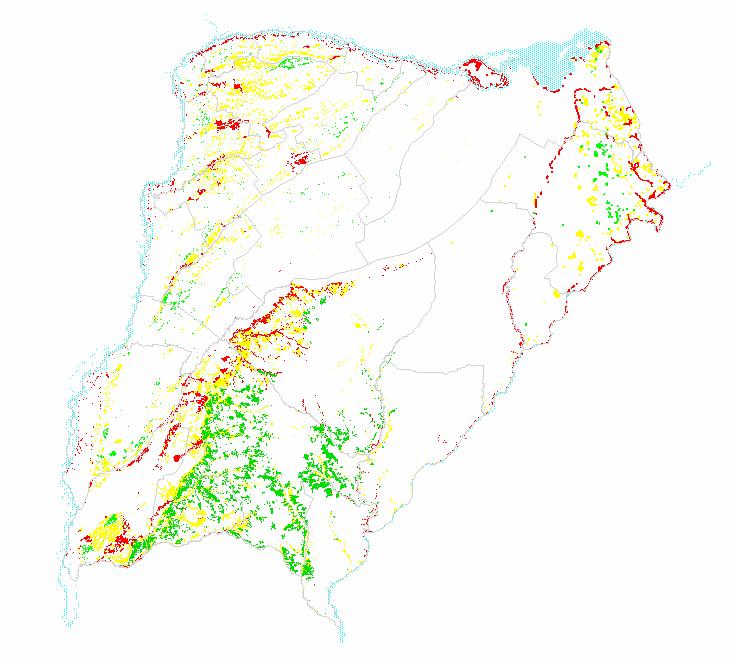 RESULTADOS Propuesta de zonificación de bosques nativos L SUPERFICIE SEGÚN COLOR TOTAL (ha) DISTRITO TOTAL PROVINCIAL 127.571 345.275 298.