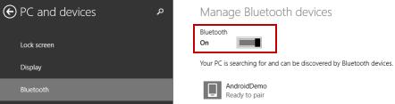 Pulse el botón de Windows + W para abrir el acceso a Buscar. 2. En el campo Buscar, escriba Configuración de Bluetooth y pulse Intro. 3.
