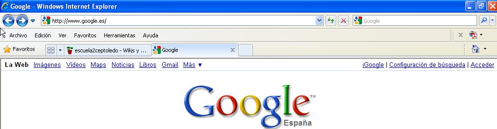 1.- Acceso a Google Para emplear los servicios de Google escriba en la barra de direcciones del navegador www.google.