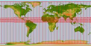 Sistema de Coordenadas Universal Transversal Mercator Las Zonas son numeradas de 1 a 60 en dirección Oeste-Este, comenzando en el meridiano