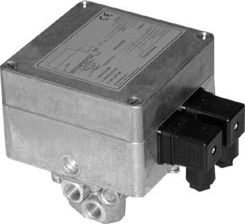 Válvulas reguladoras de presión Válvulas reguladoras de presión E/P Qn= 800 l/min conexión de aire comprimido salida: G 1/4 Conexión eléctr.
