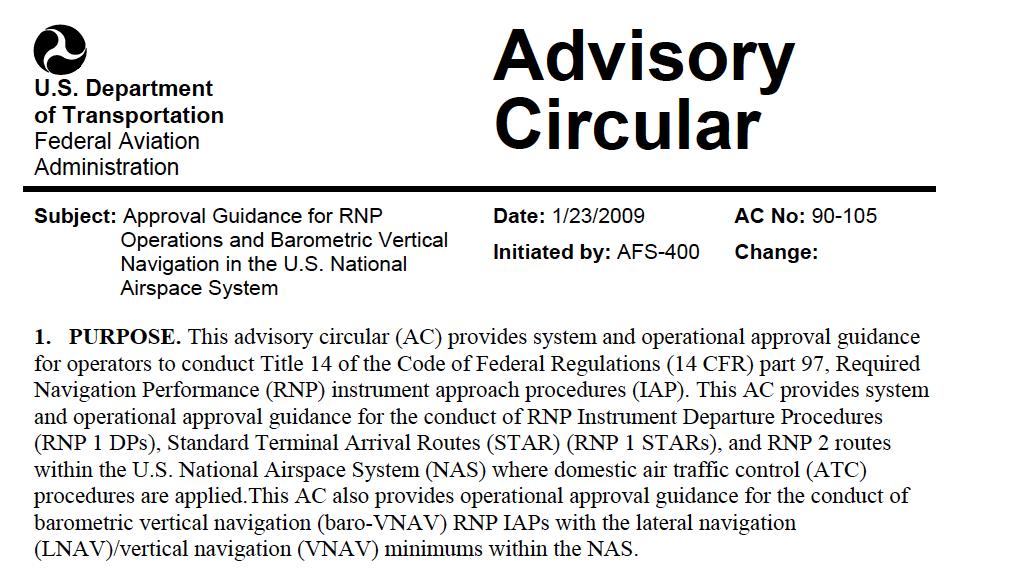 Navegación de Área En-Ruta (RNAV) FAA Order AC