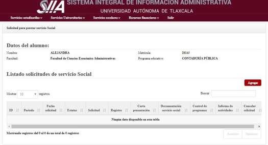 3 Registro de Servicio Social 3.