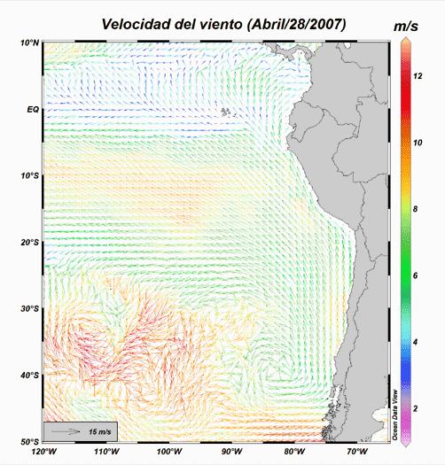 MAPA SEMANAL DE VIENTOS SOBRE EL MAR A 10 METROS DE ALTURA Campo de viento superficial (10 m)