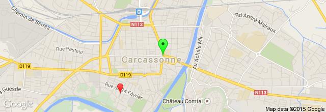 El Castillo de Carcassonne Ruta desde Ciudad medieval de Carcassonne hasta El Castillo de Carcassonne. El Castillo de Carcassonne es un lugar de interés cultural importante de Carcassonne en Aude.