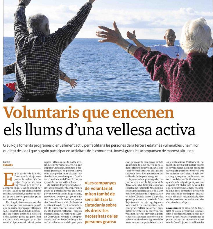 5 Voluntaris que encenen els llums d'una vellesa activa 08/03/2016 EL PERIÓDICO DE CATALUNYA