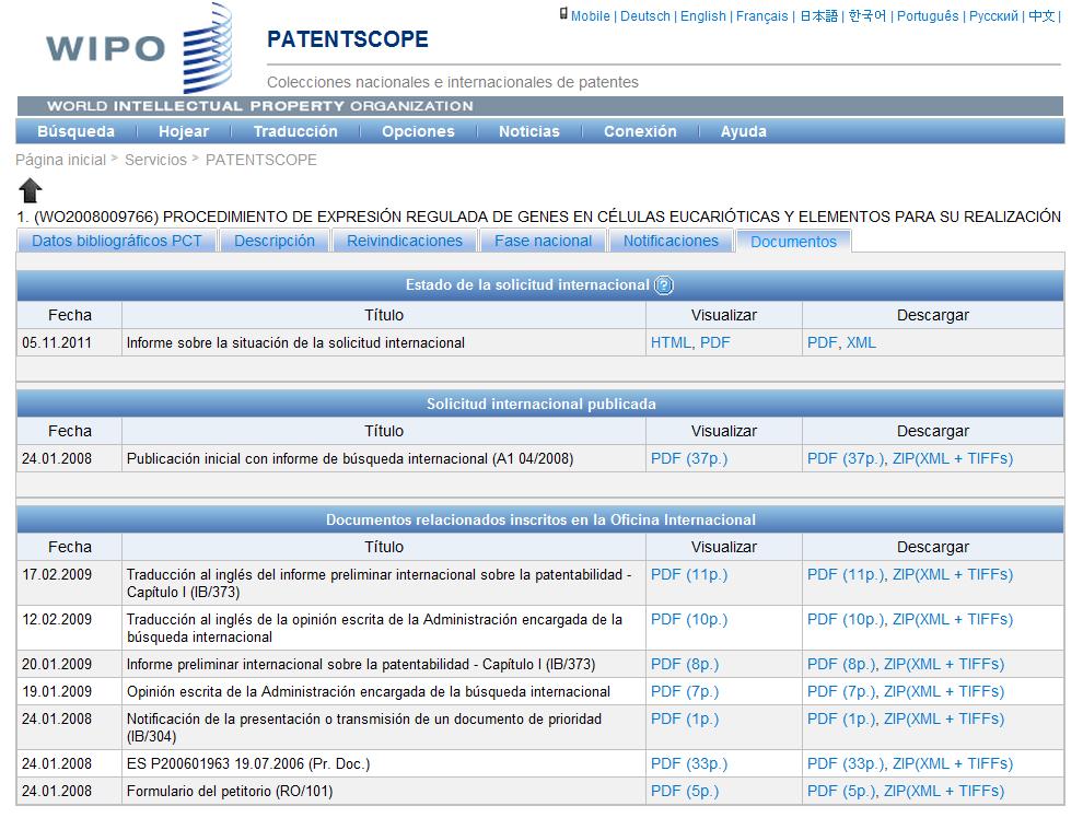 PUBLICACIÓN DE LA SOLICITUD Taller de Patentes.