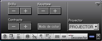 Ajustes básicos Si hace clic en el icono "Ajustes básicos", se muestra la siguiente pantalla de configuración que permite modificar el brillo, el contraste, el modo de color y realizar la corrección