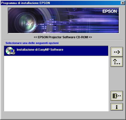 Installazione del software EasyMP 2 Verificare che "Installazione di EasyMP Software" sia selezionato e fare clic su " ".