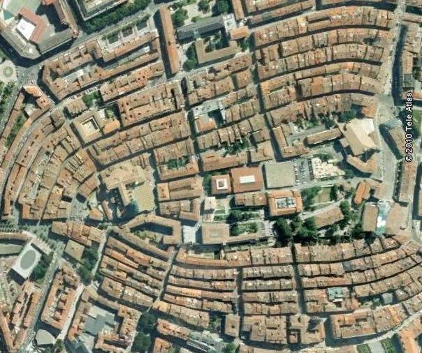 Tarragona: plano en damero de